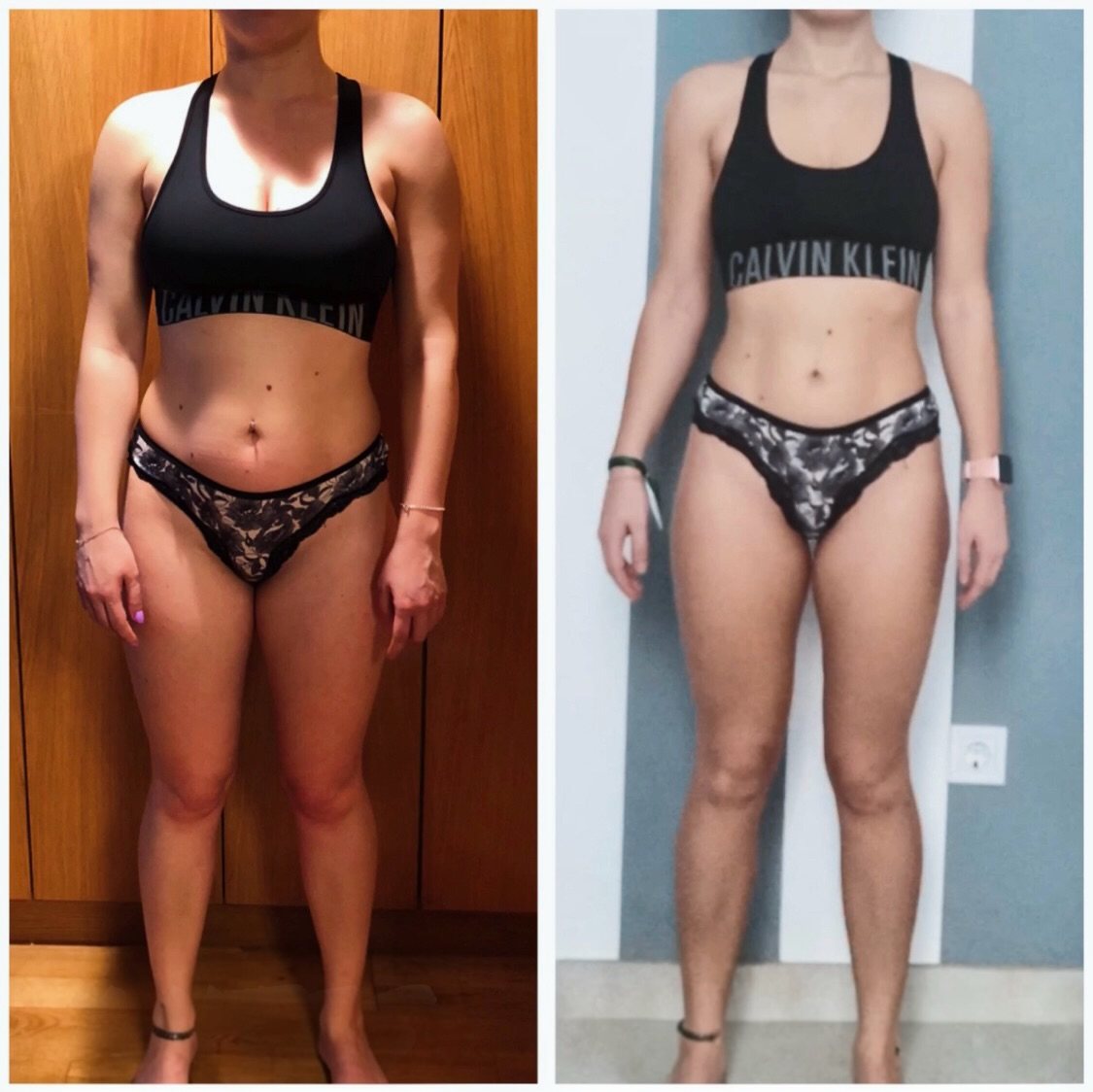 Client before and after training with EMS