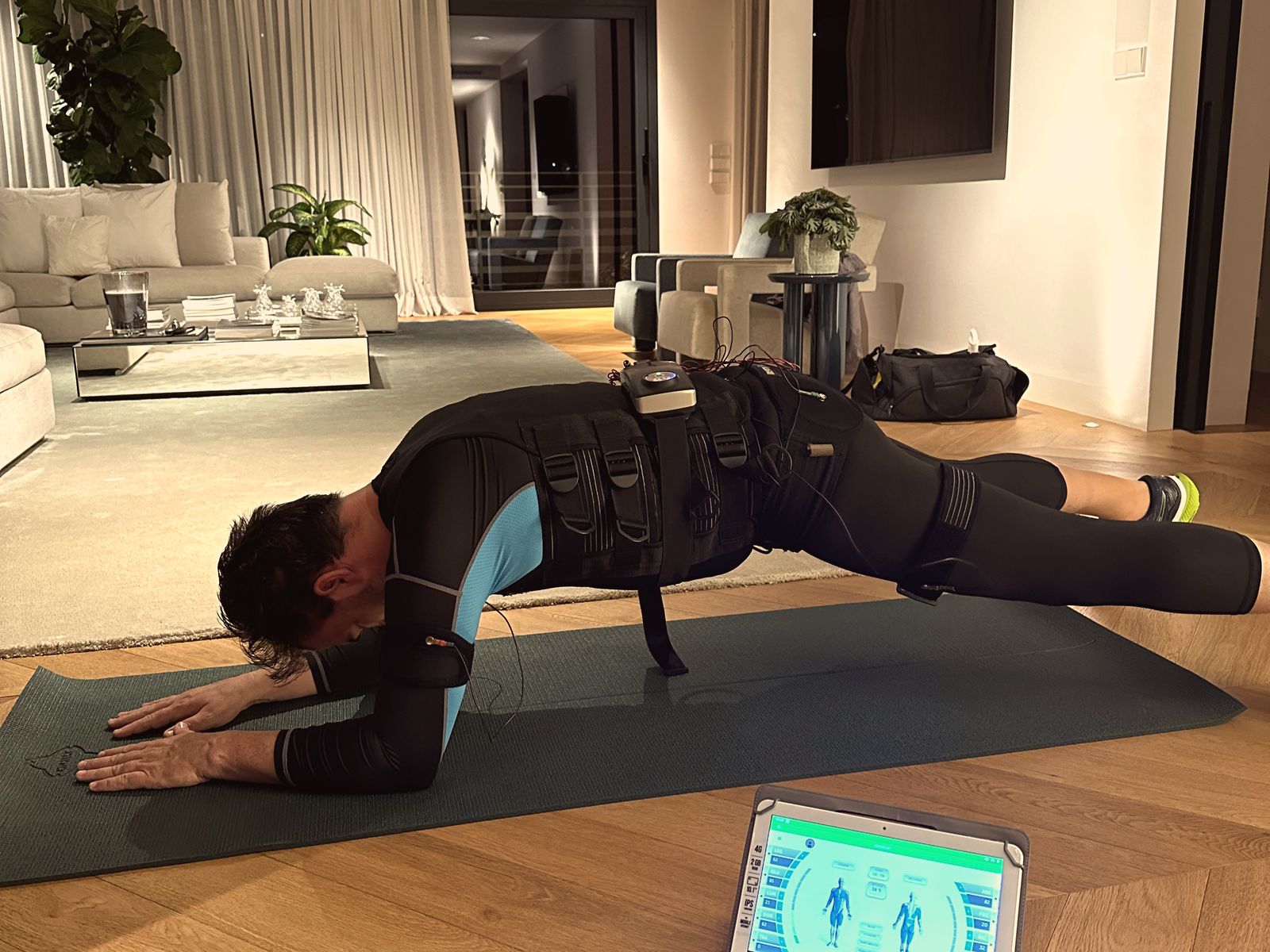 An EMS session at a client's home in Dubai